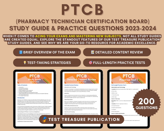 PTCB Study Guide 2023–24: Ultimate Guide to Pharmacy Technician Certification | In-Depth Content Review & Practice Tests