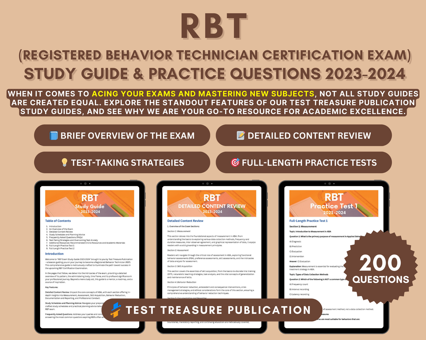 RBT Exam Study Guide 2023-2024: In-Depth Content Review, Practice Tests & Exam Strategies for Applied Behavior Analysis