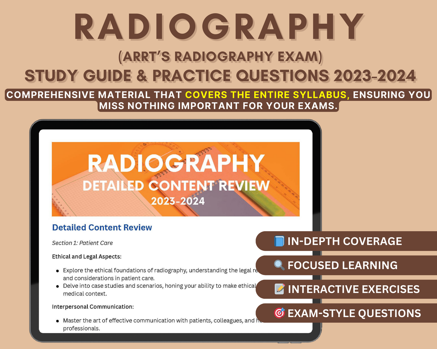 Radiography Prep Study Guide 2023-2024: In-Depth Content Review, Practice Tests & Exam Tips for Aspiring Radiographers!