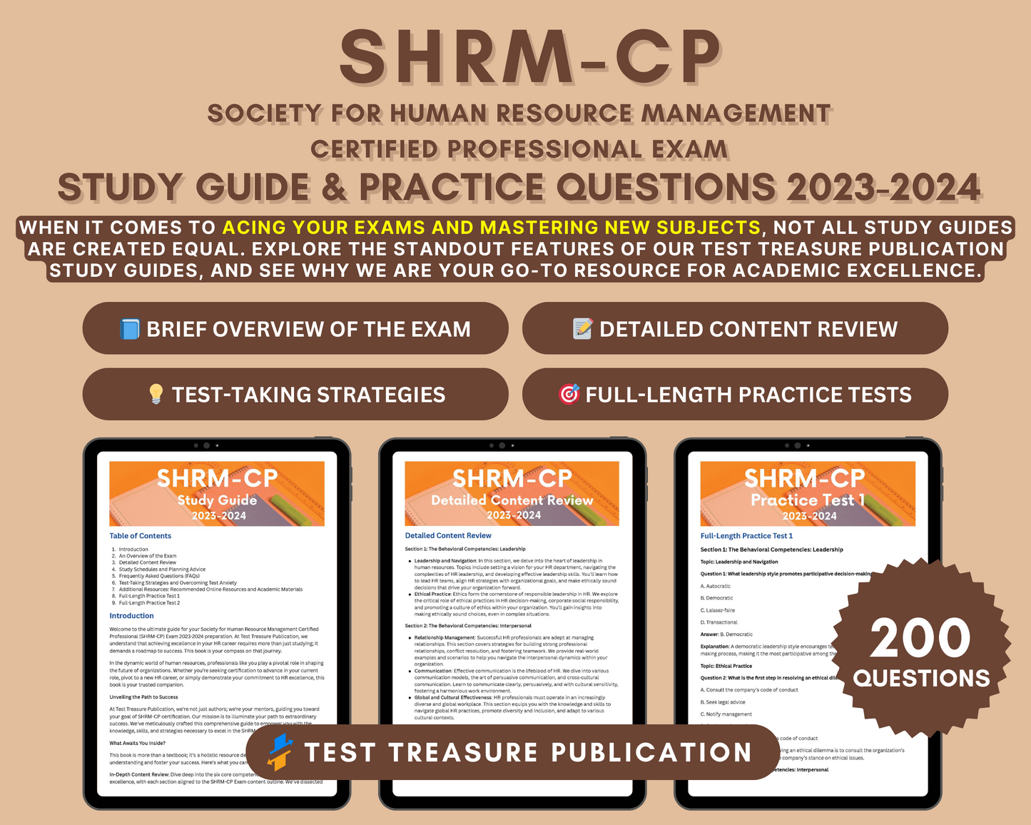 SHRM-CP Exam Study Guide 2023-24: Master Your HR Certification with In-Depth Content Review, Practice Tests & Exam Tips