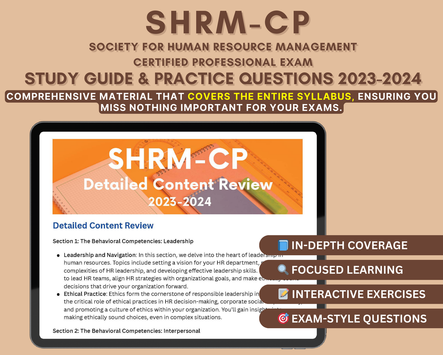 SHRM-CP Exam Study Guide 2023-24: Master Your HR Certification with In-Depth Content Review, Practice Tests & Exam Tips