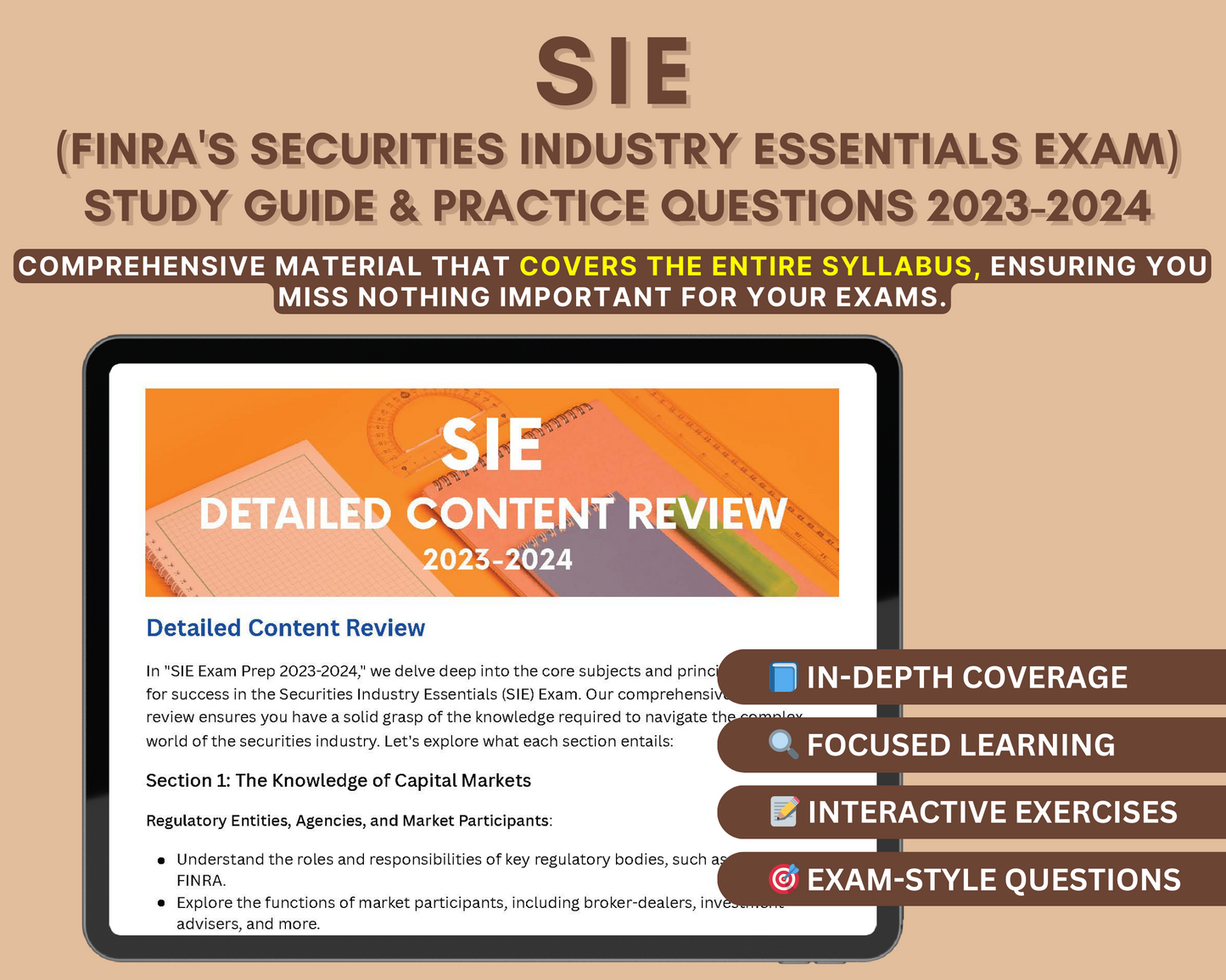 SIE Exam Study Guide 2023-2024: In-Depth Content Review, Practice Tests & Exam Strategies for Financial Professionals