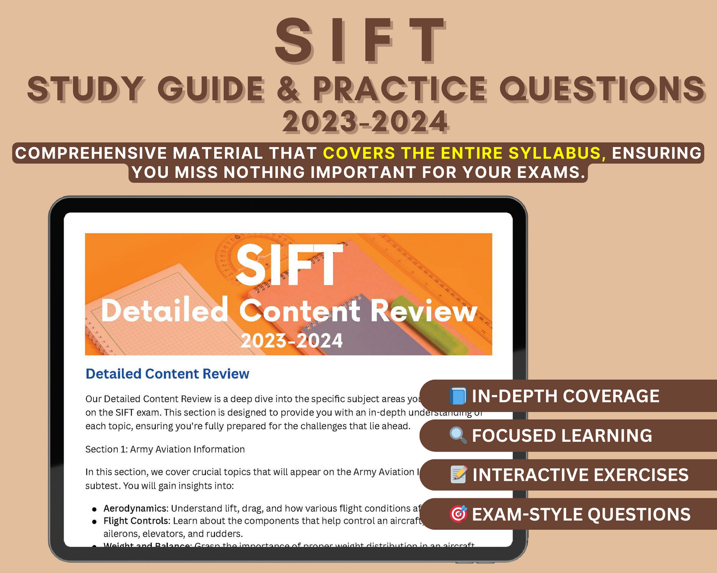 SIFT Exam Study Guide 2023-2024: Ace U.S. Army Aviation Test with 200+ Practice Questions & Detailed Answers