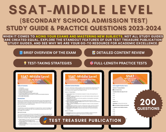 SSAT Middle Level Prep Book 2023-2024: In-Depth Content Review, and Practice Tests for Private School Admission Success