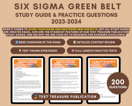 ASQ Six Sigma Green Belt Study Guide 2023-2024: In-Depth Review, Practice Tests & Exam Tips for Certification Success