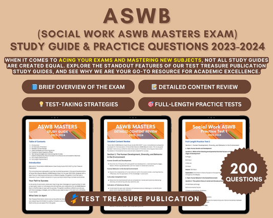 ASWB Masters Exam Study Guide 2023-2024: In-Depth Content Review, and Practice Tests for Social Work Licensure Success