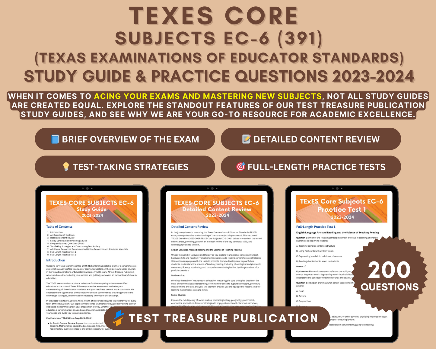 TExES Core Subjects EC-6 (391) Study Guide 2023-2024: Texas Educator Certification Prep with Practice Tests & Exam Tips