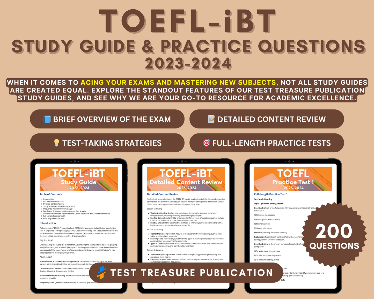 TOEFL iBT Exam Prep 2023-2024: Master English Proficiency with Comprehensive Study Material and Practice Tests
