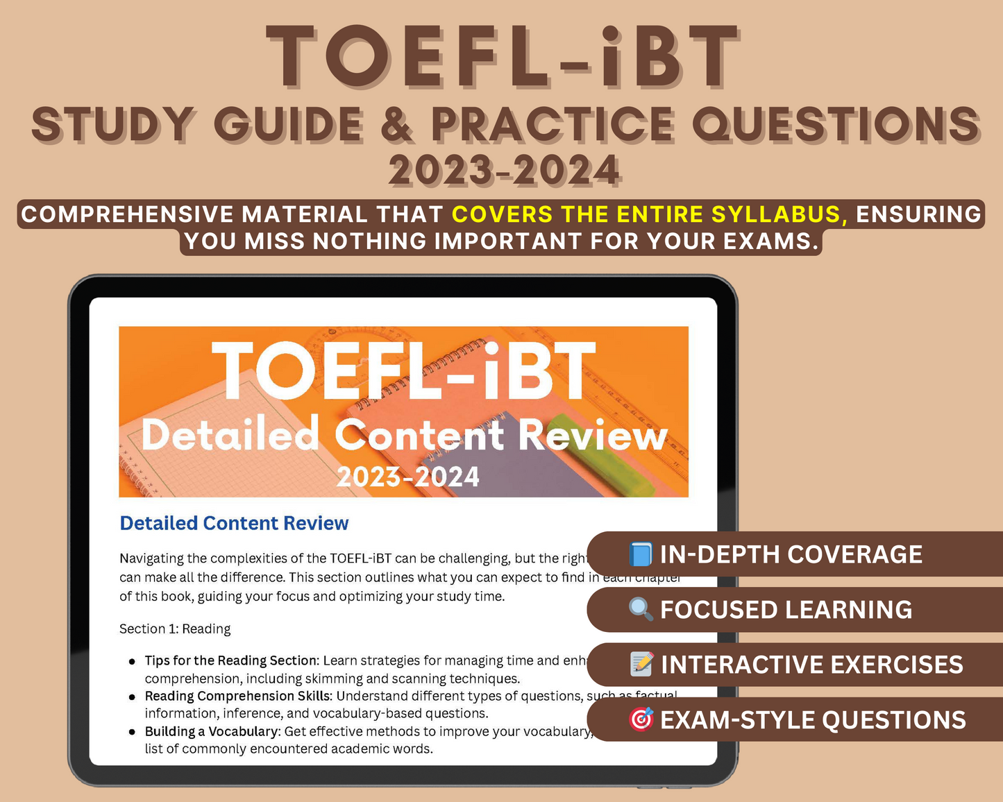 TOEFL iBT Exam Prep 2023-2024: Master English Proficiency with Comprehensive Study Material and Practice Tests